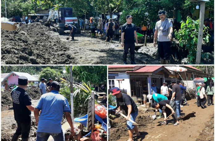 Hari Ketiga Pascabanjir Bandang, Wabup Dony Lumenta Pimpin ASN Bolmong Bersihkan Rumah Warga