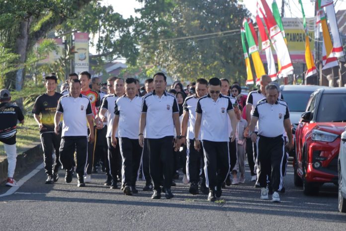 Kapolres Kotamobagu Pimpin Jalan Sehat Sambut Hari Bhayangkara ke-80, Perkuat Soliditas dan Kebersamaan