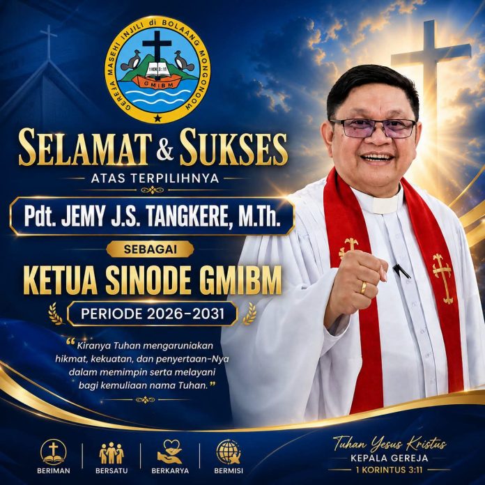 Pdt Jemy J.S. Tangkere Terpilih sebagai Ketua Sinode GMIBM Periode 2026-2031