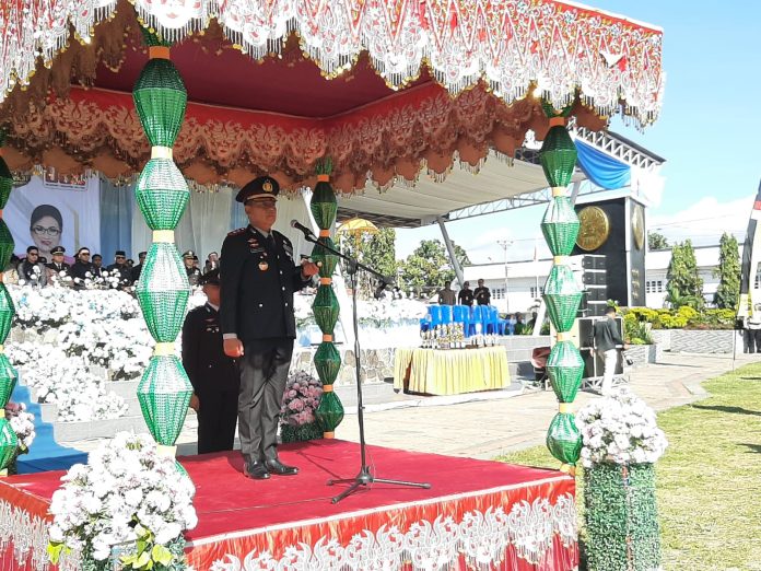 Kapolres Kotamobagu Pimpin Upacara HUT Bhayangkara ke-80, Gaungkan Semangat 