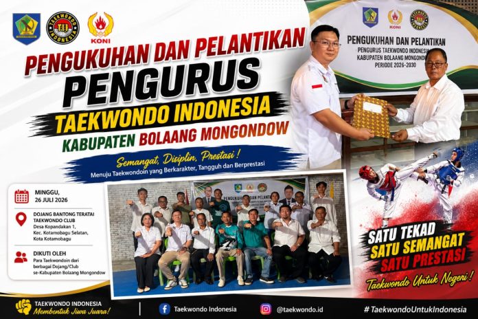 Pengprov Taekwondo Indonesia Sulut Kukuhkan Pengda Bolmong, Semangat Baru Lahirkan Atlet Berprestasi